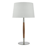 Table Lamp Satin Nickel Walnut Detail Base Only