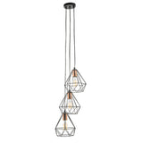 DEY0322 3 Light Cluster Pendant Black & Copper