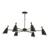 DIE0654 6 Light Pendant Black & Gold