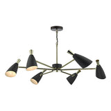 6 Light Pendant Black & Gold