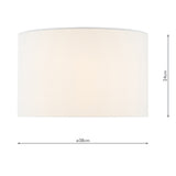 White Linen Drum Shade 38Cm