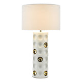 DIM422 Table Lamp Gloss White Gold With Shade