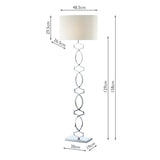 Floor Lamp Polished Chrome Complete With Shade