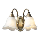 DOU0975 Double Wall Bracket Antique Brass Complete With Alabaster Glass
