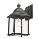 DOY1635 Outdoor Wall Light Black/Gold Glass Ip44