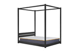 Four Poster Double Bed Black