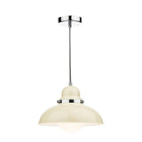 DYN0133 1 Light Pendant Cream And Polished Chrome