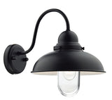 DYN0722 Outdoor Wall Light Matt Black Glass Ip44