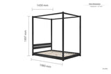 DRWB46BLK Four Poster Double Bed Black