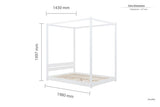 DRWB46WHT Four Poster Double Bed White