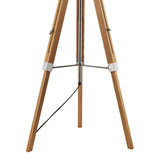 Tripod Floor Lamp Light Wood Polished Chrome Base Only