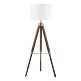 EAS4947 Tripod Floor Lamp Dark Wood Antique Brass Base Only