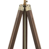 Tripod Floor Lamp Dark Wood Antique Brass Base Only