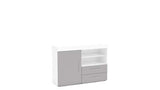 1 Door 2 Drawer Sideboard White & Grey