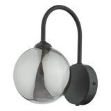 Wall Light Matt Black Smoked Glass