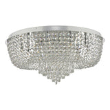 12 Light Beaded Flush Clear And Polished Chrome