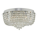 EIT5008 9 Light Beaded Flush Clear And Polished Chrome