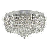 9 Light Beaded Flush Clear And Polished Chrome