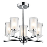 ELB0550 Bathroom 5 Light Semi Flush Polished Chrome Ip44