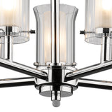 Bathroom 5 Light Semi Flush Polished Chrome Ip44