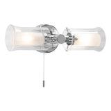 ELB0950 Bathroom 2 Light Wall Light Polished Chrome Glass Ip44