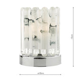 Touch Table Lamp Polished Chrome With Ribbed Glass