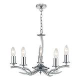 ELK0546 5 Light Pendant Satin Chrome