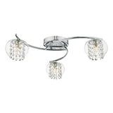 ELM5350 3 Light Semi Flush Polished Chrome Glass