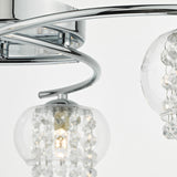 3 Light Semi Flush Polished Chrome Glass