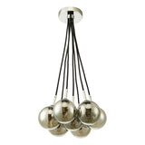 7 Light Cluster Pendant Polished Chrome Smoked Glass