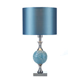 ELS4223 Table Lamp Polished Chrome Blue Mosaic With Shade