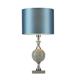 Table Lamp Polished Chrome Blue Mosaic With Shade