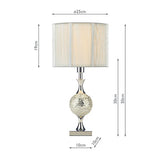 Table Lamp Polished Chrome Silver Mosaic With Shade
