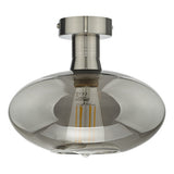 Semi Flush Antique Chrome Smoked Pumpkin Glass