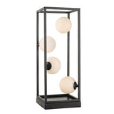ENS4222 4 Light Table Lamp Matt Black & Opal Glass