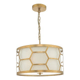 EPS0312 3 Light Pendant Gold With Ivory Shade