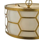 3 Light Pendant Gold With Ivory Shade