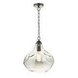 ESA0110 1 Light Pendant Black Chrome And Smoked Glass