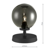 Touch Table Lamp Matt Black With Smoked Glass