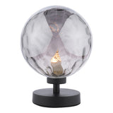 ESB4122-10 Table Lamp Matt Black Smoked Dimpled 150Mm Glass