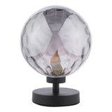Table Lamp Matt Black Smoked Dimpled 150Mm Glass