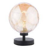 ESB4122-11 Table Lamp Matt Black Champagne Dimpled 150Mm Glass