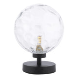 ESB4122-12 Table Lamp Matt Black Clear Dimpled 150Mm Glass