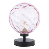 ESB4122-13 Table Lamp Matt Black Pink Dimpled 150Mm Glass