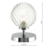 Touch Table Lamp Polished Chrome With Twisted Glass
