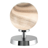 ESB4150-07 Touch Table Lamp Polished Chrome With Planet Glass