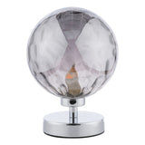 Table Lamp Polished Chrome Smoked Dimpled 150Mm Glass