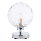 Table Lamp Polished Chrome Clear Dimpled 150Mm Glass