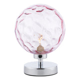 ESB4150-13 Table Lamp Polished Chrome Pink Dimpled 150Mm Glass