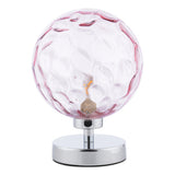 Table Lamp Polished Chrome Pink Dimpled 150Mm Glass